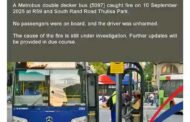 Confirmed that there were no injuries in the bus fire at Alberton