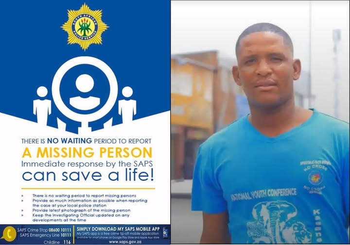 The police in Swartruggens request the community's assistance in locating a missing man, Kaome Aldriaan Moitlhabi