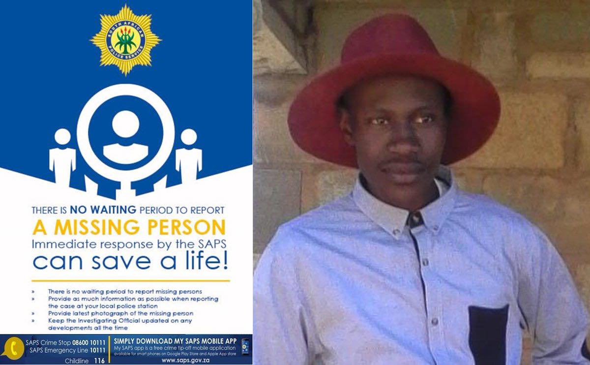 The Tseseng police need community assistance in locating a missing person, Katleho Sydney Tshabalala