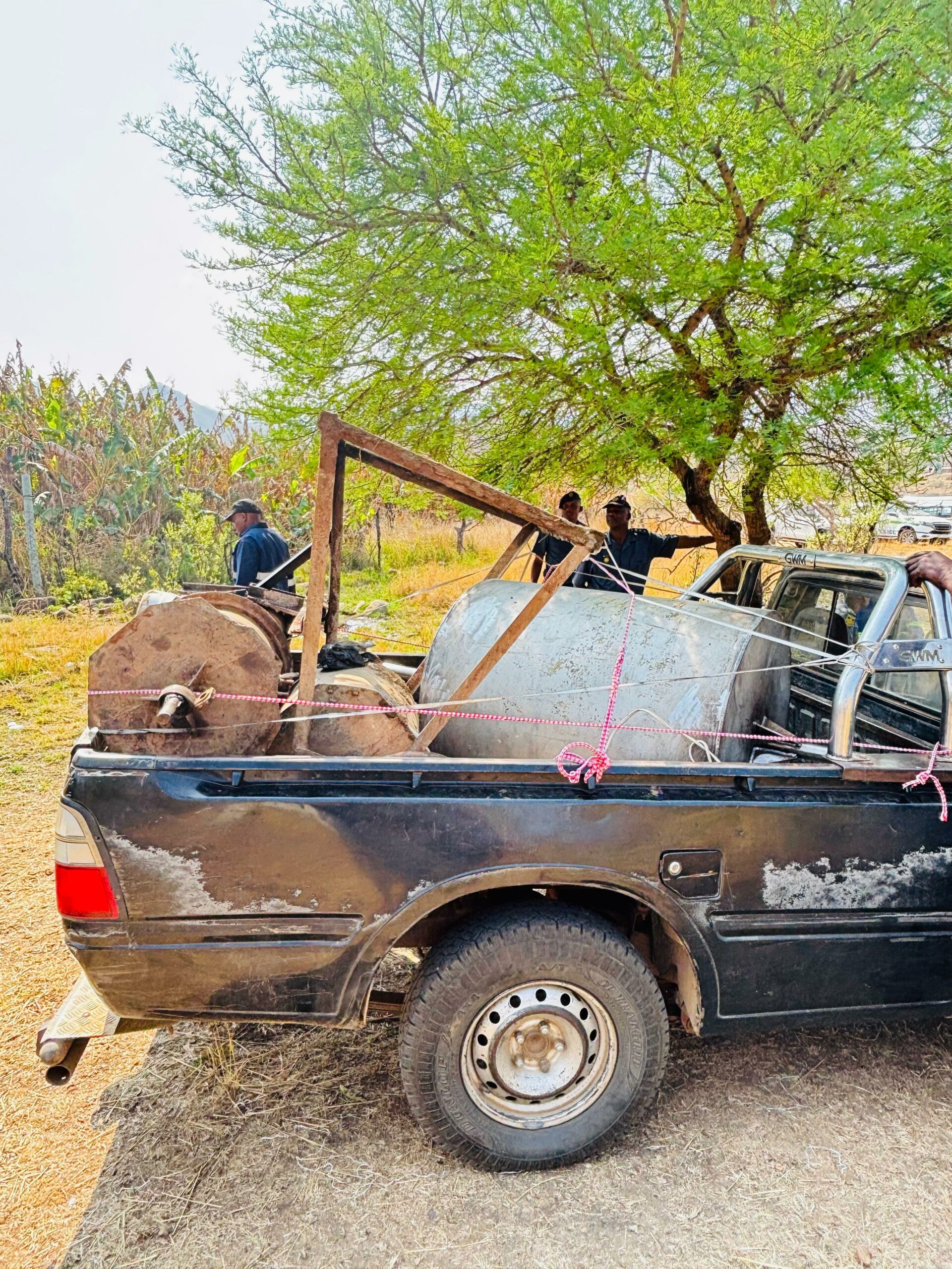 Suspect appehended with illegal mining equipment during Operation Vala Umgodi