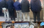 Five suspected extortionists arrested with four firearms and drugs