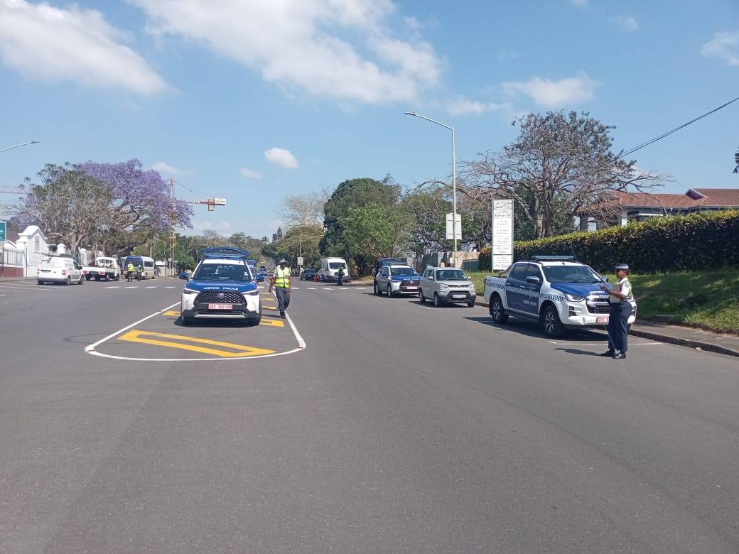 Strong visible police presence in the Durban city centre