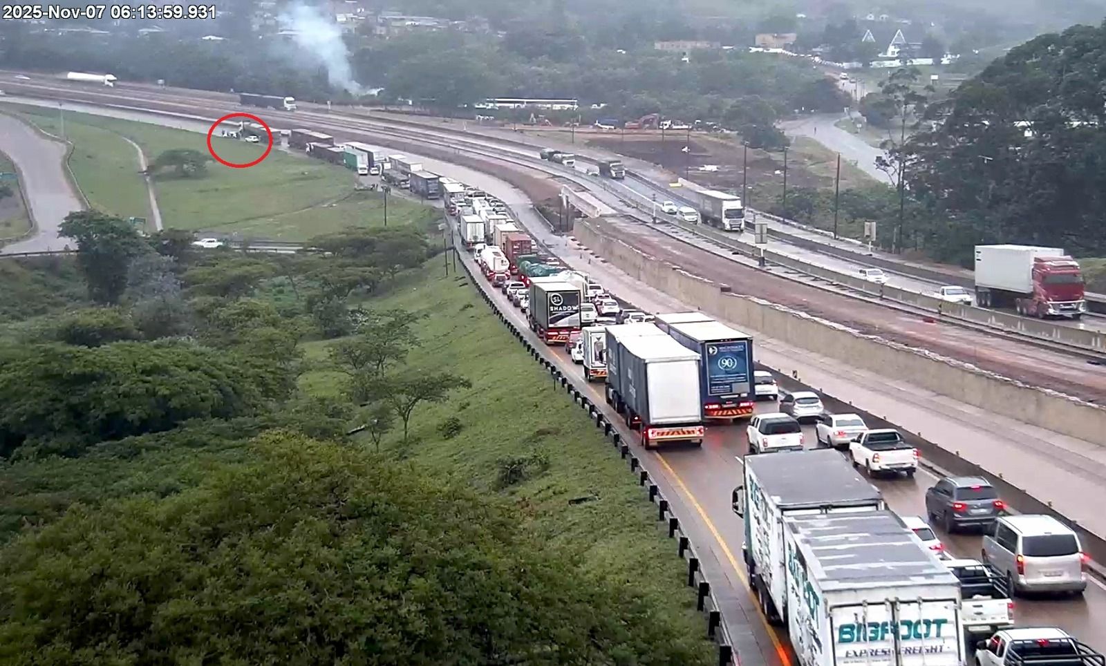 Road crash on the N3 Durban bound at Cliffdale