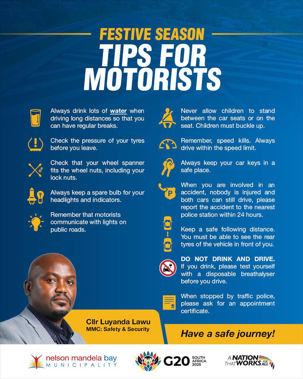 The NMBM Traffic Department advises on safety during the Festive Season