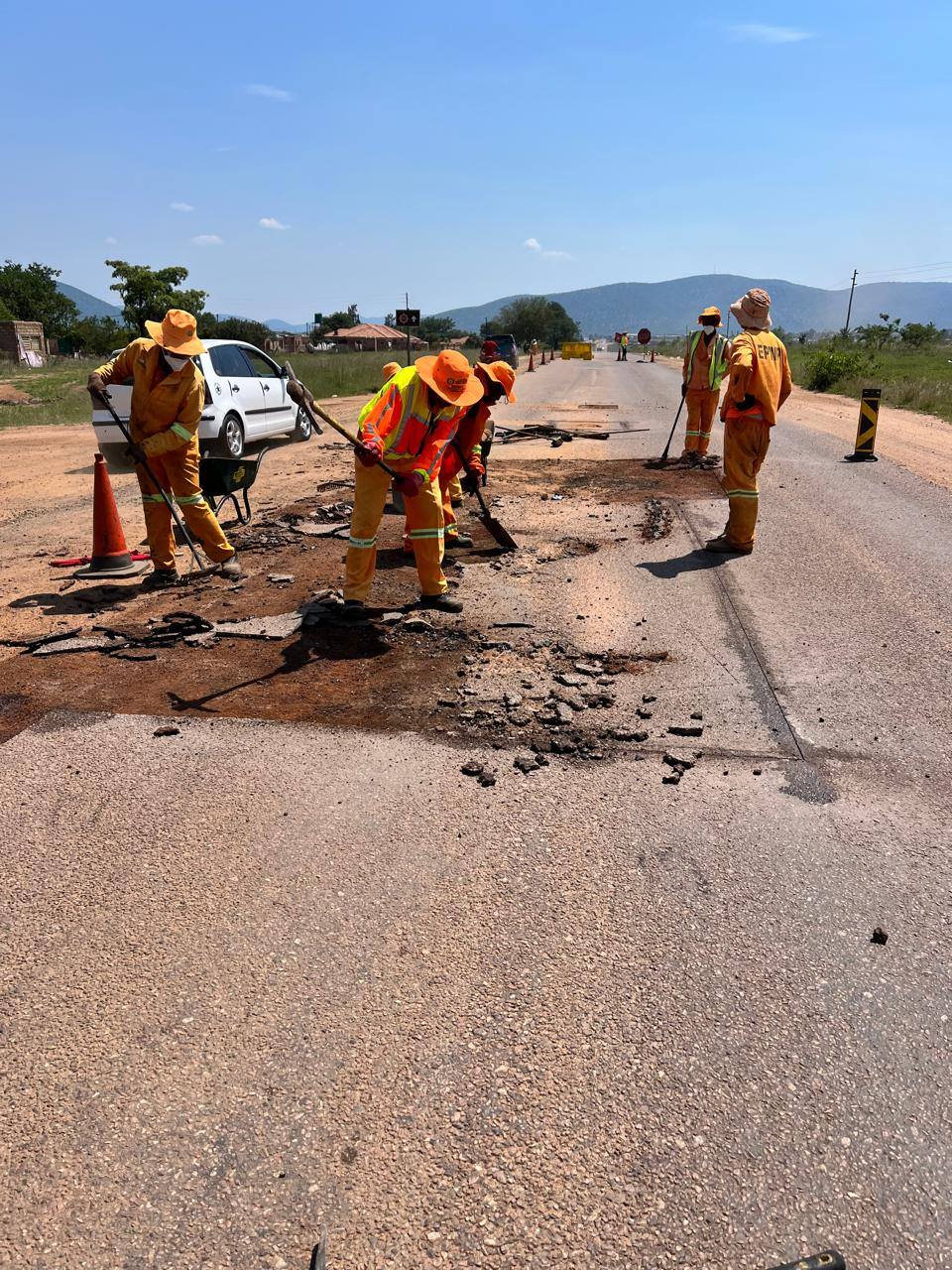 Potholes patched on the R25 road in Groblersdal in the Sekhukhune District