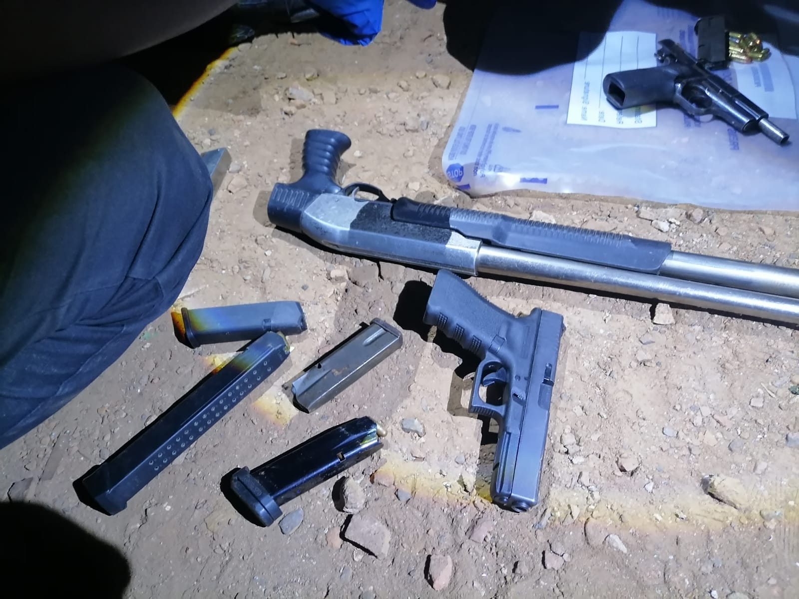 Firearms and ammunition recovered in Jeff'sville Informal Settlement, Atteridgeville