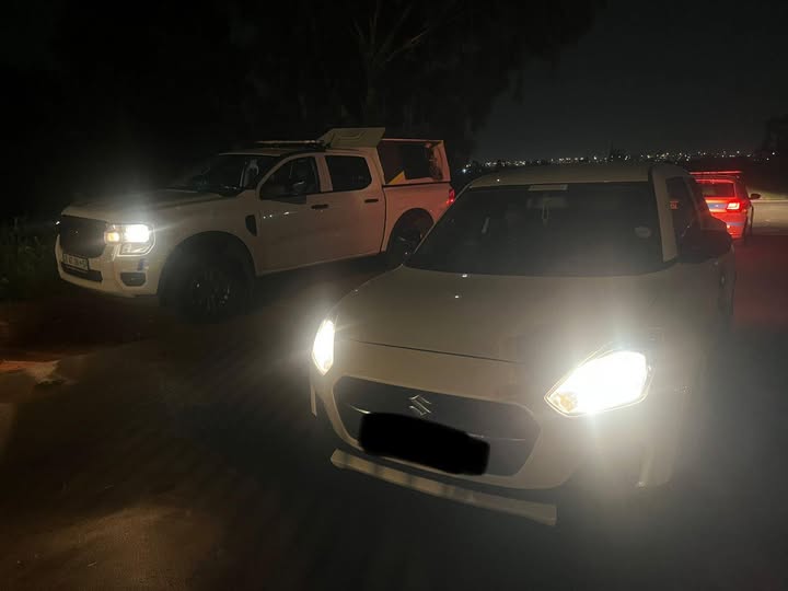 Hijacked e-hailing vehicle recovered in an open field in Klipspruit Valley, Soweto