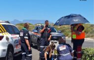 Two patients were injured after falling off a motorbike, Bloubergstrand