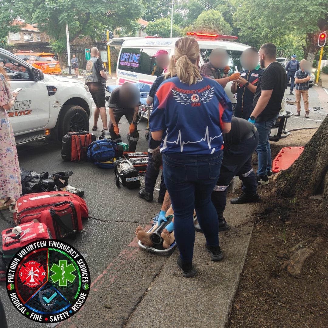 Serious motorbike accident at the corners of 30th Avenue & Pierneef Street