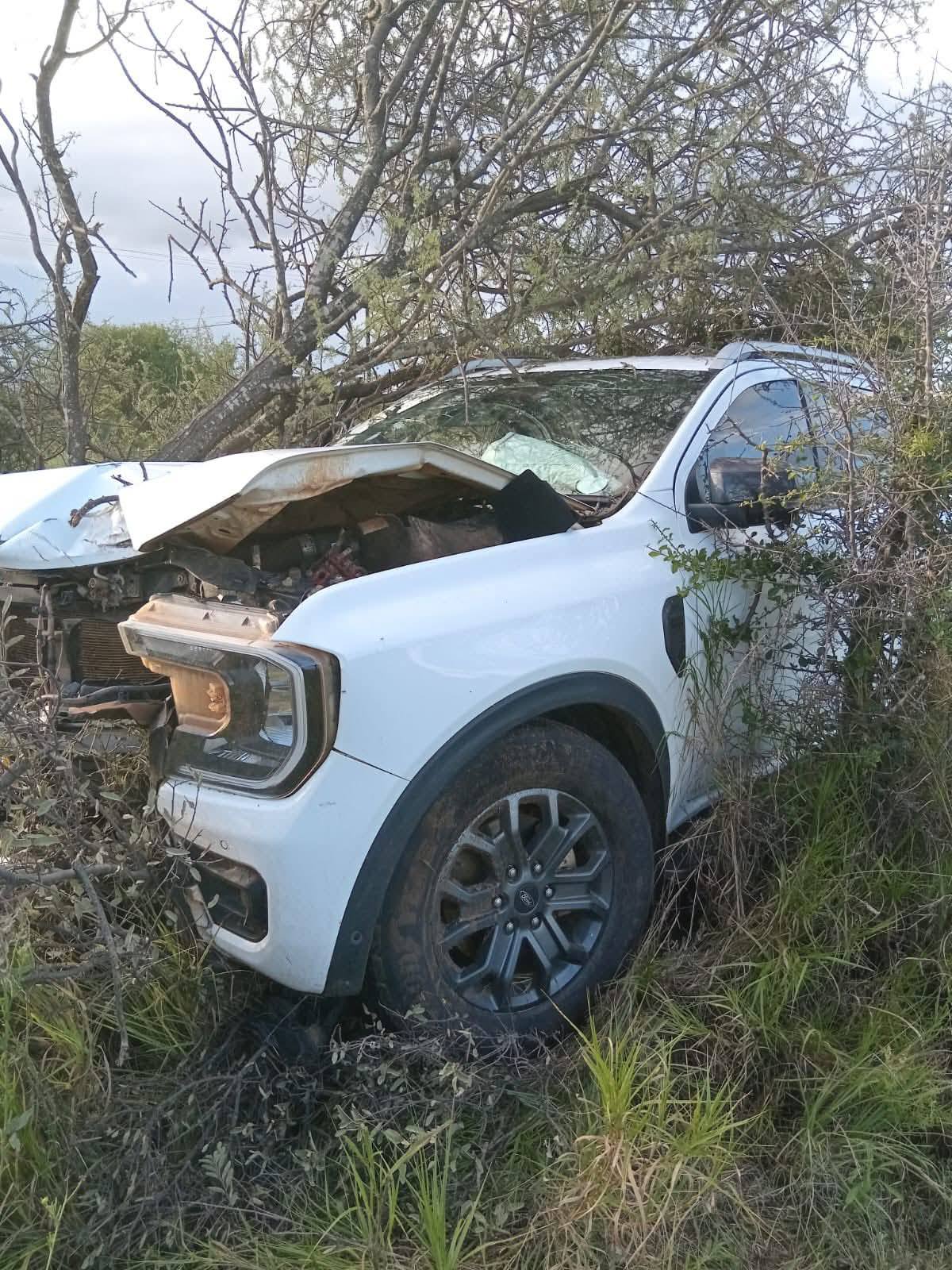 An accident-damaged Ford Ranger has been found abandoned in the bushes in Marken, Lephalale