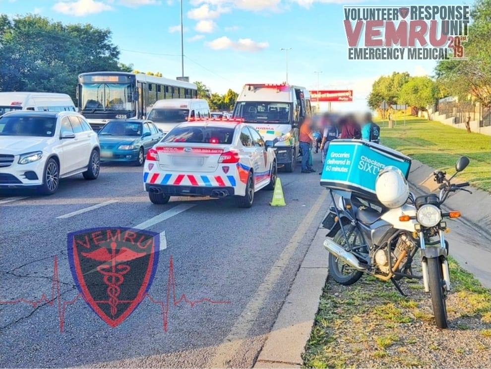Pedestrian struck by a motorcycle on Lynnwood road in the Hillcrest area of Pretoria East