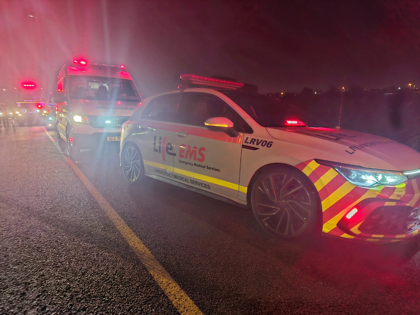 One person injured when a motorcycle and a car collided on the N1, Old Oak