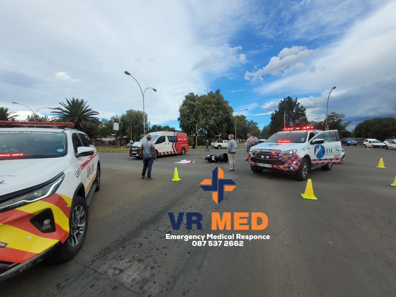 Biker injured in a crash at an intersection in Bloemfontein
