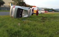 A single vehicle has overturned on the N2 southbound near Prospecton