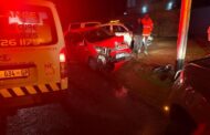 Driver loses control of her vehicle, resulting in a collision with an electricity pole, Pretoria East