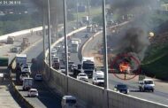 Vehicle on fire on the N2 Northbound just after the KwaMashu Interchange