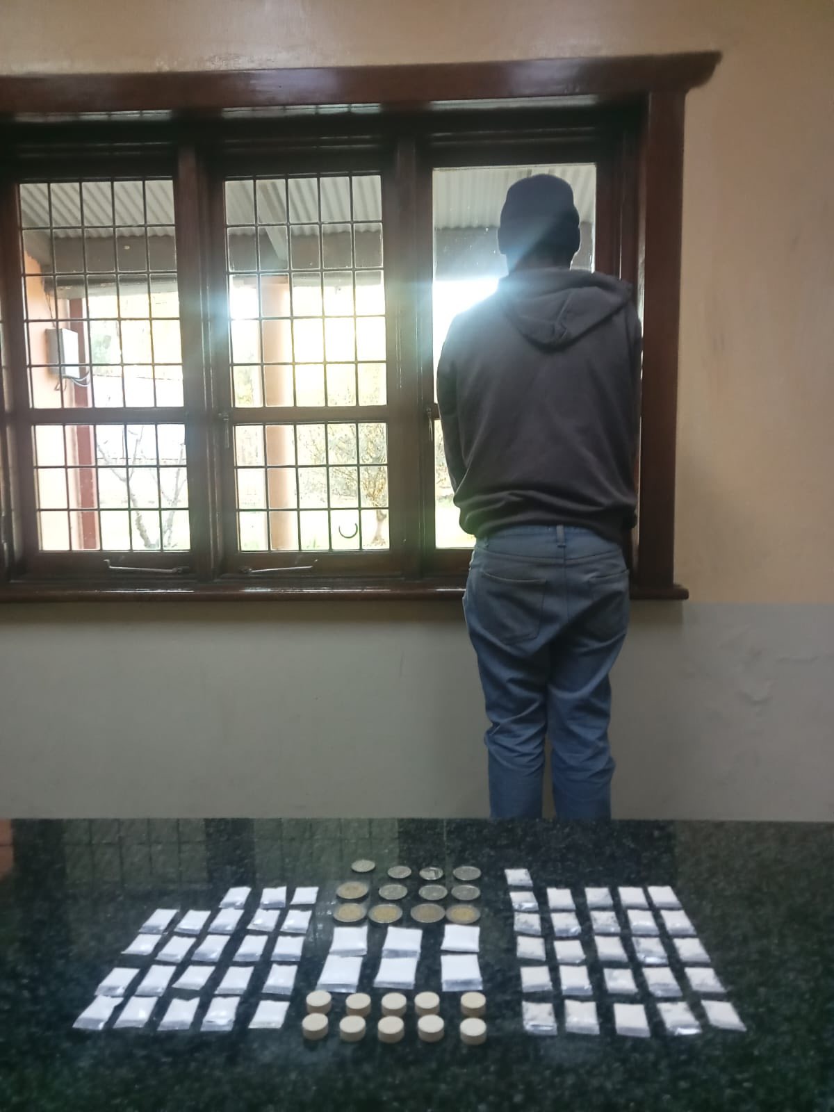 Adult male arrested who was allegedly dealing drugs at the local Thaba Nchu taxi rank