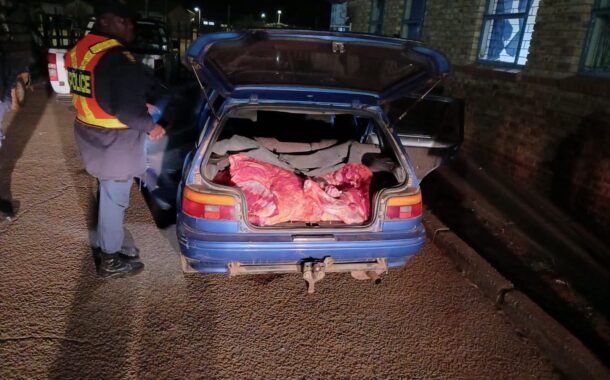 A suspect was for possession of suspected stolen meat during a high-density operation