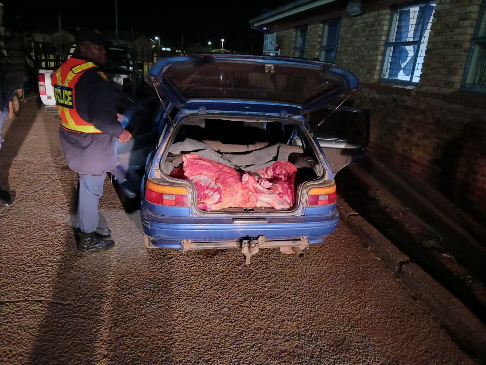 A suspect was for possession of suspected stolen meat during a high-density operation