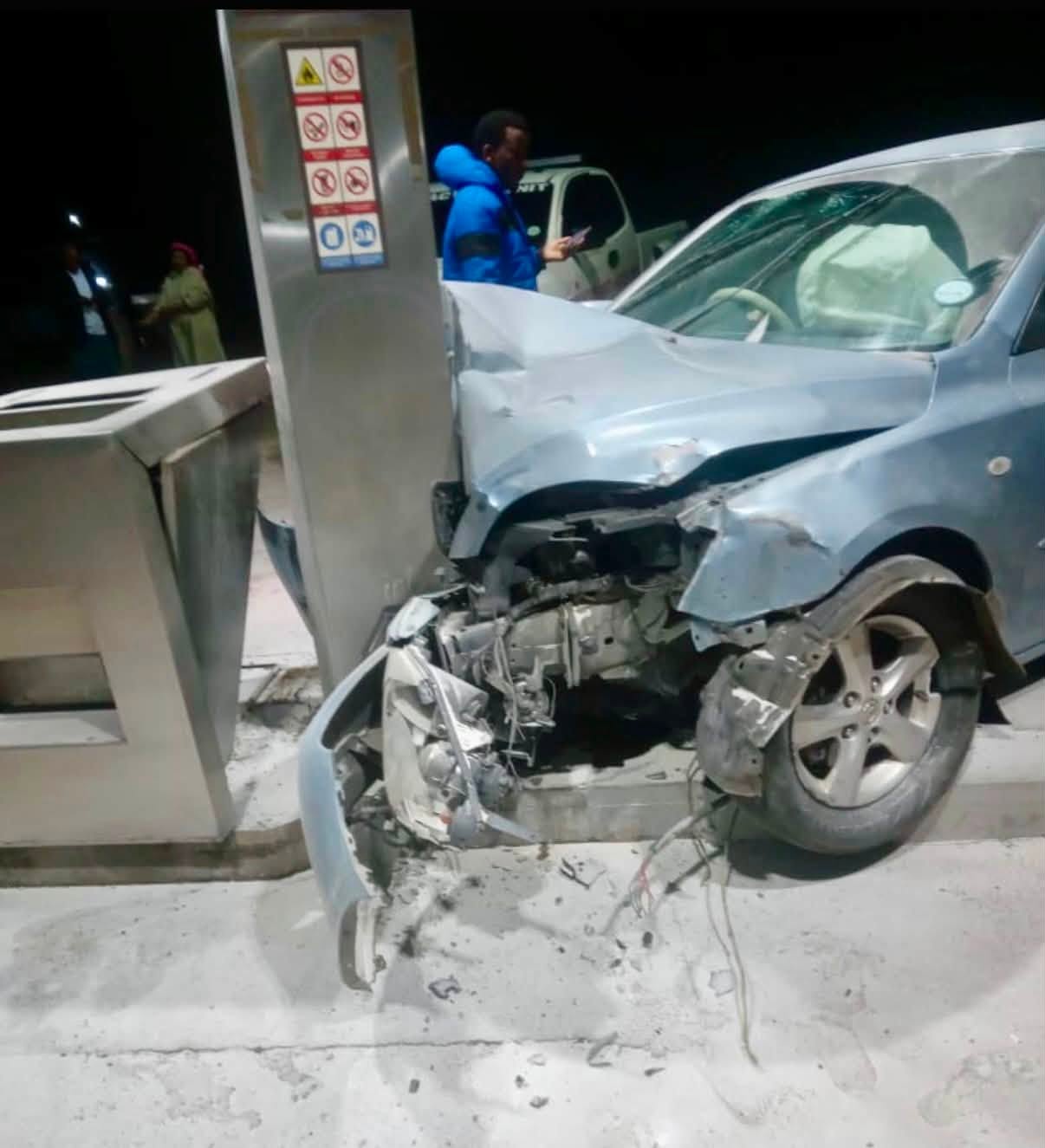 Vehicle Crashes Into Petrol Pump: Cottonlands - KZN