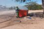 Fire extinguished that broke out in a skip next to the road at White River