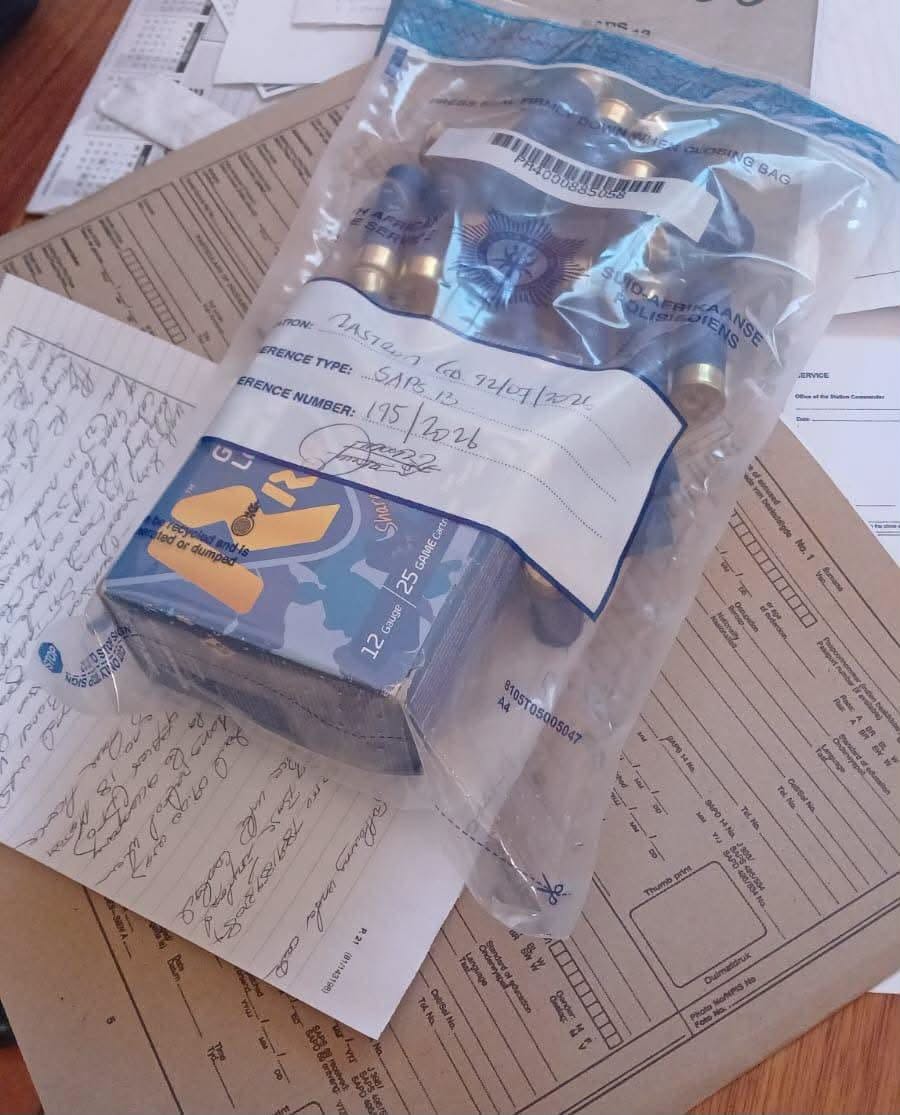 Police in Zastron apprehended a 41-year-old male and confiscated live ammunition