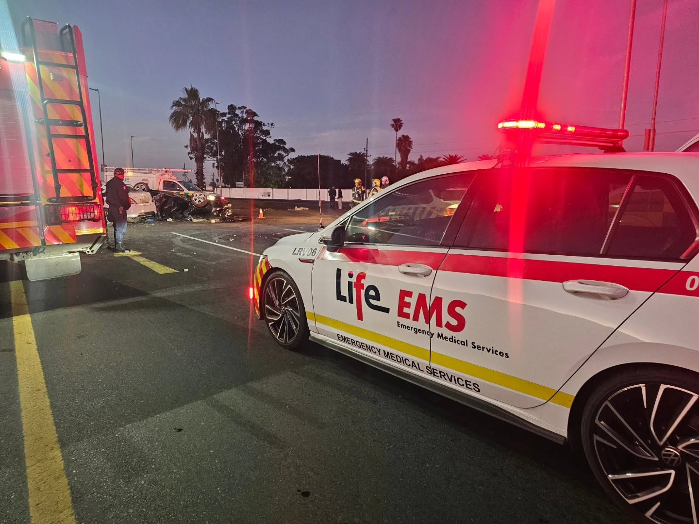 Vehicle rollover crash and a secondary collision on the R102, Blackheath